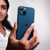 Blue Leather Mobile Skin